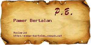 Pamer Bertalan névjegykártya